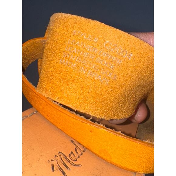 Madewell Boardwalk Buckle Leather Sandal Womens 9.5 Brown Orange Cognac Flat - Picture 5 of 5